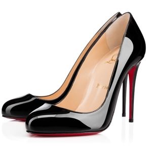 **SOLD** Christian Louboutin Black Patent Dorissima 100, 38.5